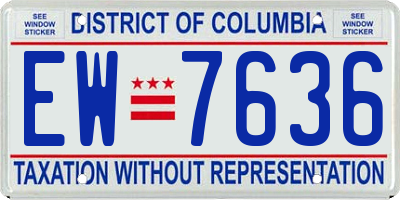 DC license plate EW7636
