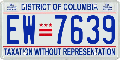 DC license plate EW7639