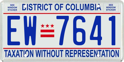 DC license plate EW7641