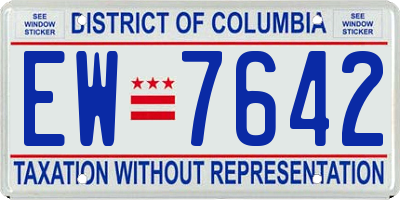 DC license plate EW7642