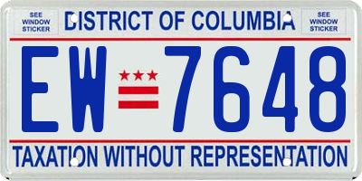 DC license plate EW7648