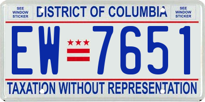 DC license plate EW7651