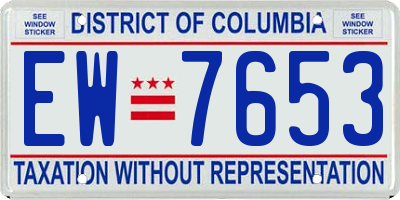 DC license plate EW7653