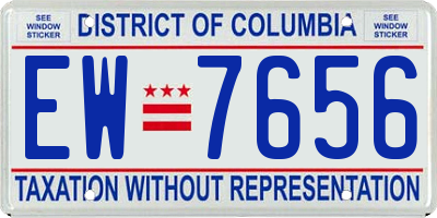 DC license plate EW7656