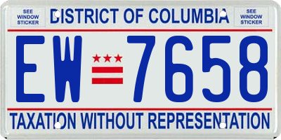 DC license plate EW7658