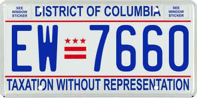 DC license plate EW7660
