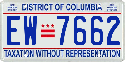 DC license plate EW7662