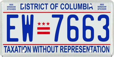 DC license plate EW7663