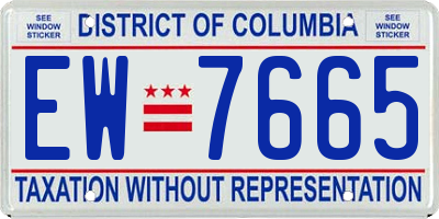 DC license plate EW7665