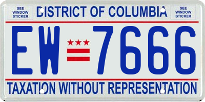 DC license plate EW7666