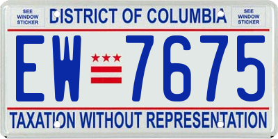 DC license plate EW7675