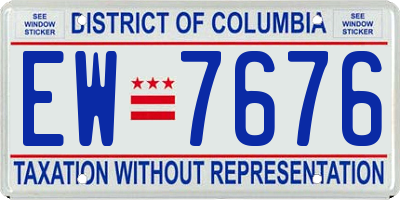 DC license plate EW7676