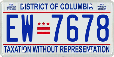 DC license plate EW7678