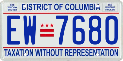 DC license plate EW7680