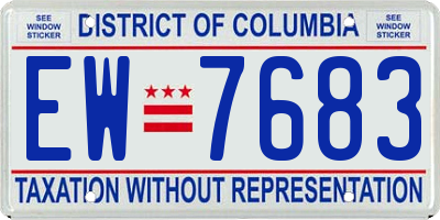 DC license plate EW7683