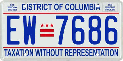 DC license plate EW7686