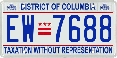 DC license plate EW7688