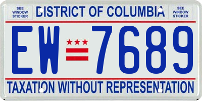 DC license plate EW7689