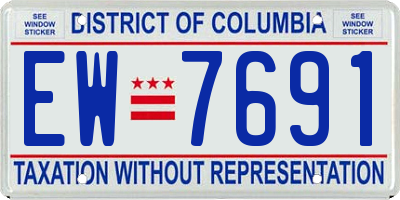 DC license plate EW7691