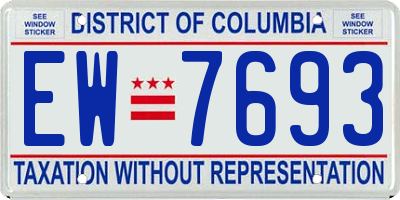 DC license plate EW7693