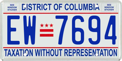 DC license plate EW7694