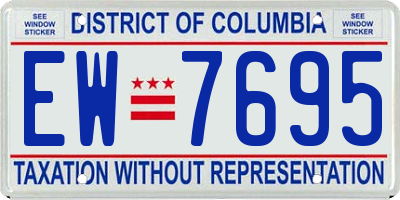 DC license plate EW7695