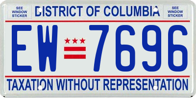 DC license plate EW7696