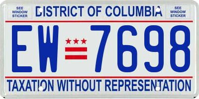DC license plate EW7698