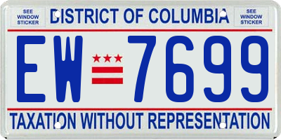 DC license plate EW7699