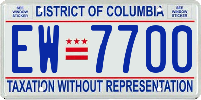 DC license plate EW7700