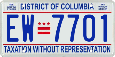 DC license plate EW7701