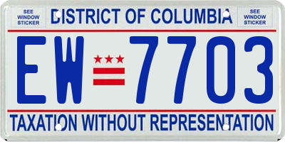 DC license plate EW7703