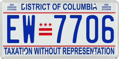 DC license plate EW7706