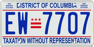 DC license plate EW7707