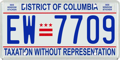 DC license plate EW7709