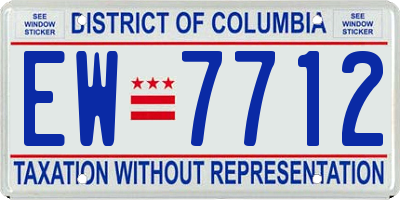 DC license plate EW7712