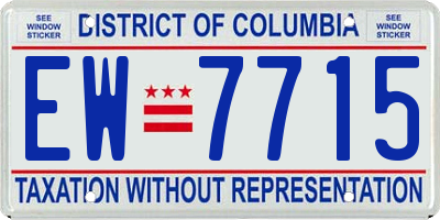 DC license plate EW7715