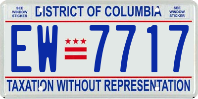 DC license plate EW7717