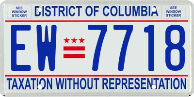 DC license plate EW7718