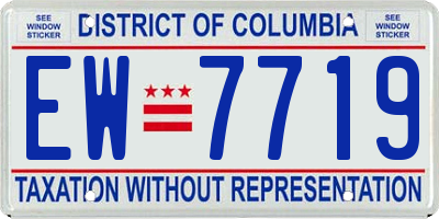 DC license plate EW7719