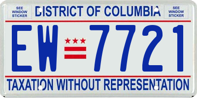 DC license plate EW7721