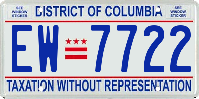 DC license plate EW7722