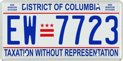 DC license plate EW7723