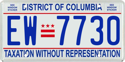 DC license plate EW7730