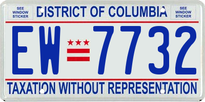 DC license plate EW7732