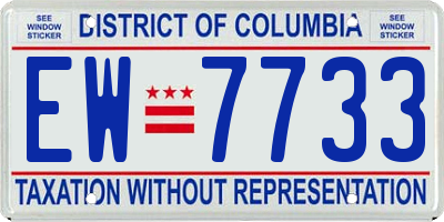 DC license plate EW7733