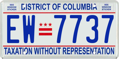 DC license plate EW7737
