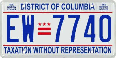 DC license plate EW7740