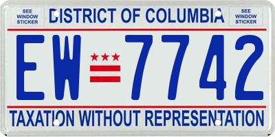 DC license plate EW7742