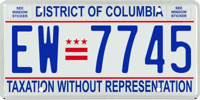 DC license plate EW7745